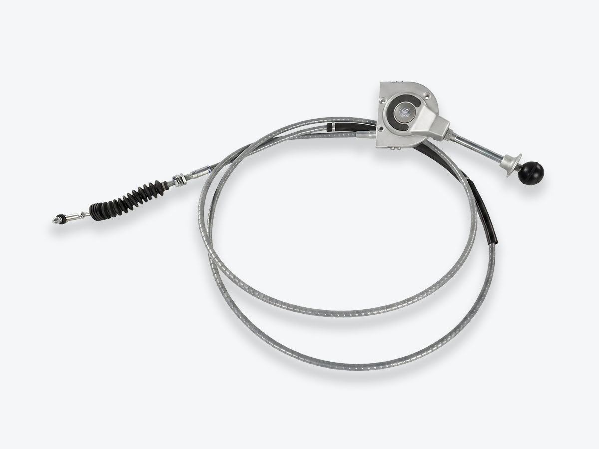 An image showing a detailed view of Throttle cable and lever assembly (Part 334/L5299)