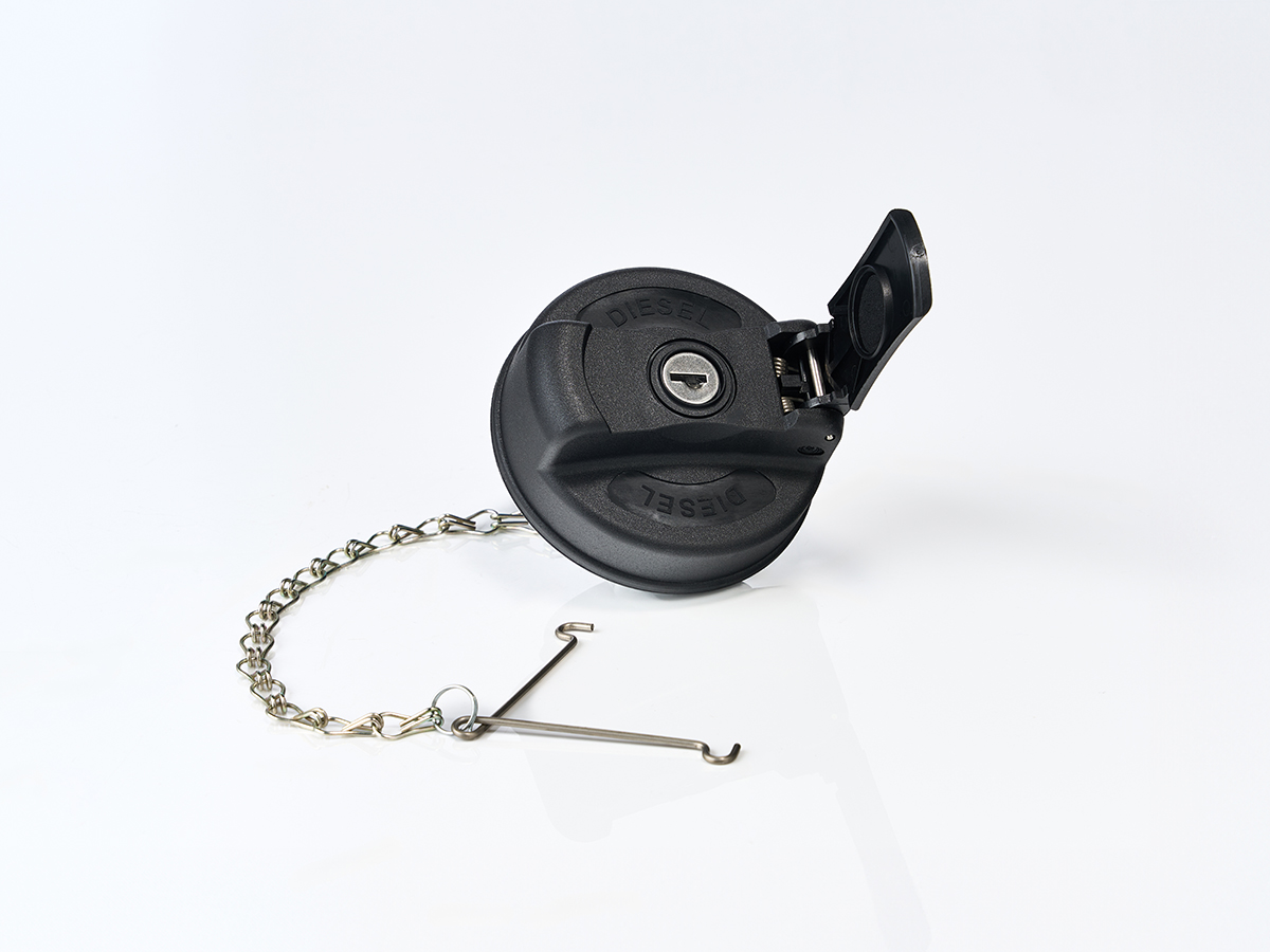 An image showing the front view of Black Diesel Filler Cap Vented (Part 400/Y6593)