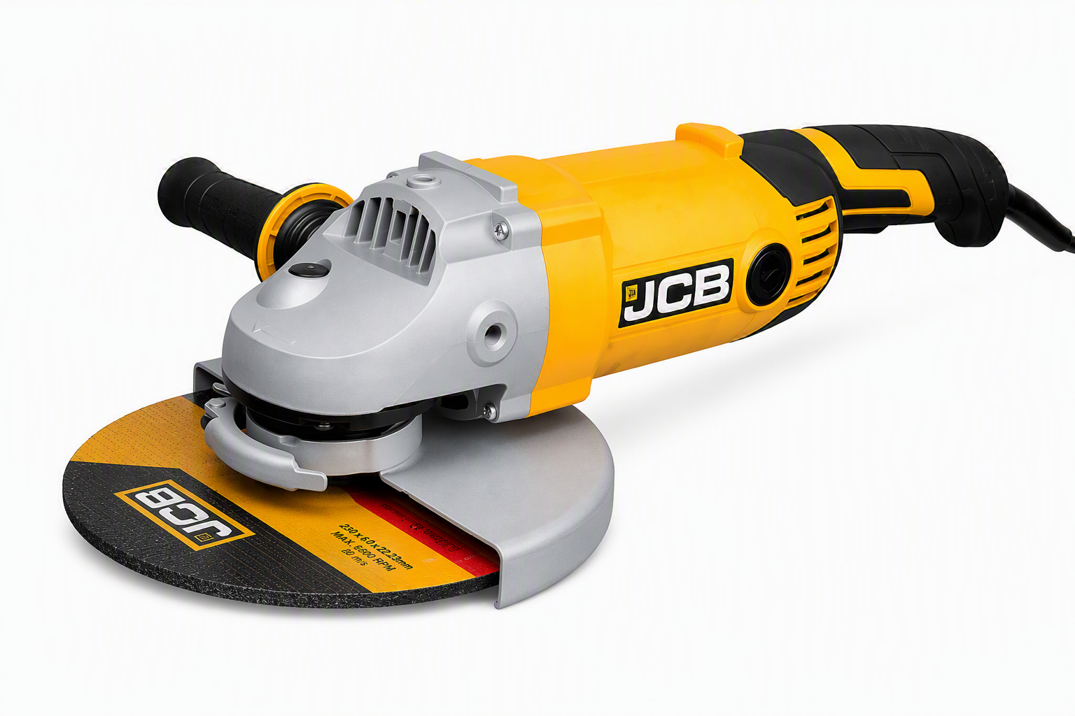 An image showing the front view of JCB 2400W Angle Grinder 7" (180mm) - Paddle Switch (Part 403/V2868)