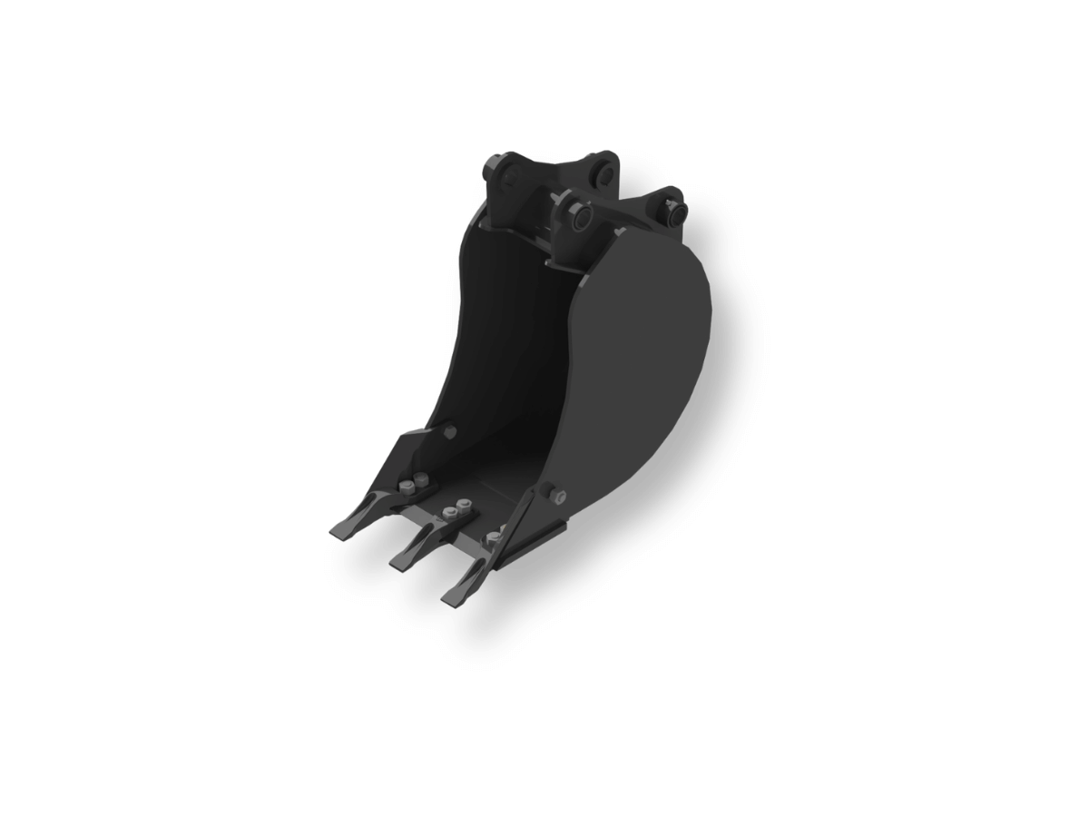 An image showing the front view of Heavy Duty Ribbed Bucket - 400mm (Part 980/90007)