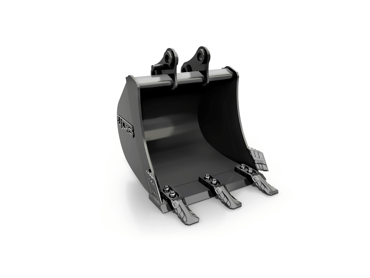 An image showing the front view of General Purpose Bucket – 400 mm (with pins) (Part 980/A0358)