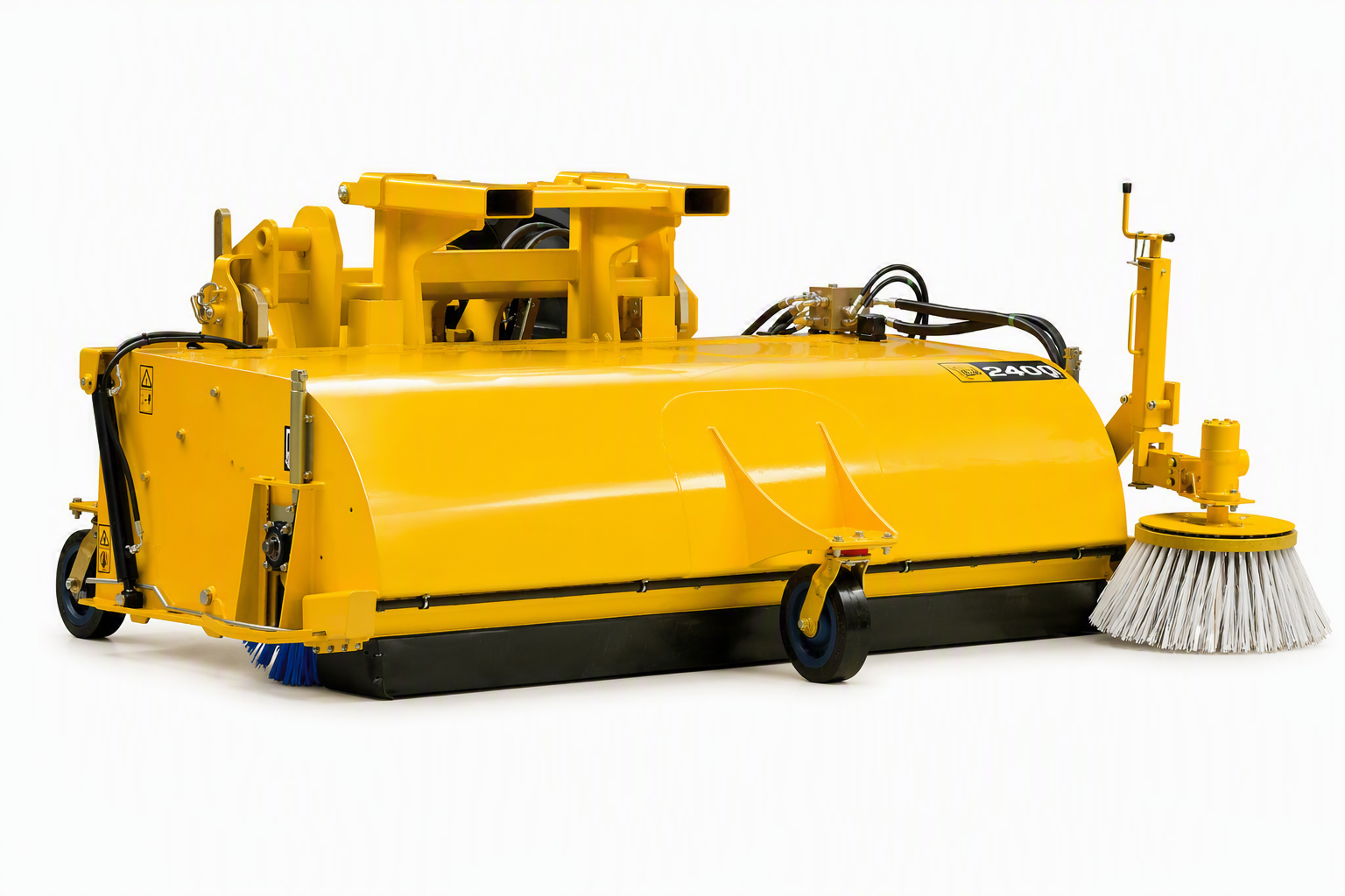 An image showing the front view of SC240 sweeper with sprinkler. Q-Fit. (Part 980/A7485)